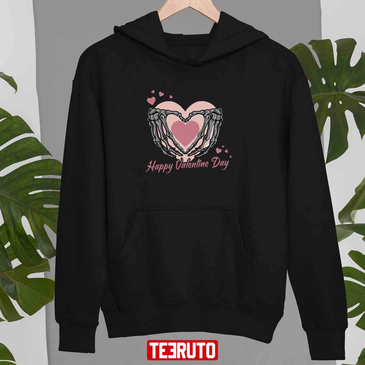 Happy Valentines Day Skeleton Heart Unisex Sweatshirt Unisex T-Shirt