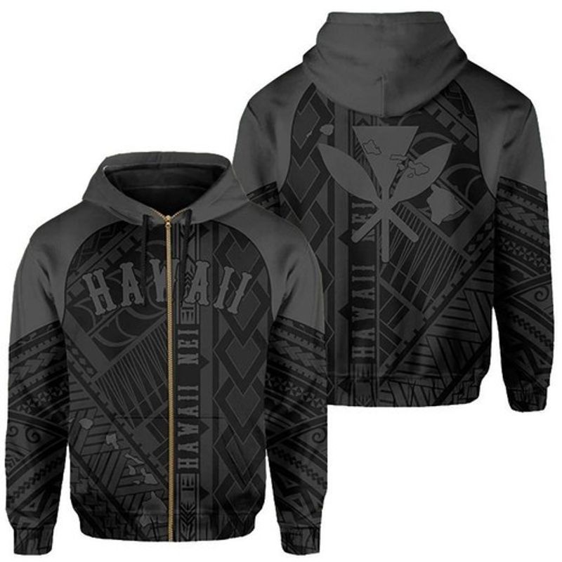 Hawaii Nei Polynesian 3d Zip Hoodie