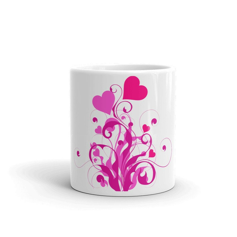 Hearts Coffee Mug Valentines Day Romantic Relationship Gift-3