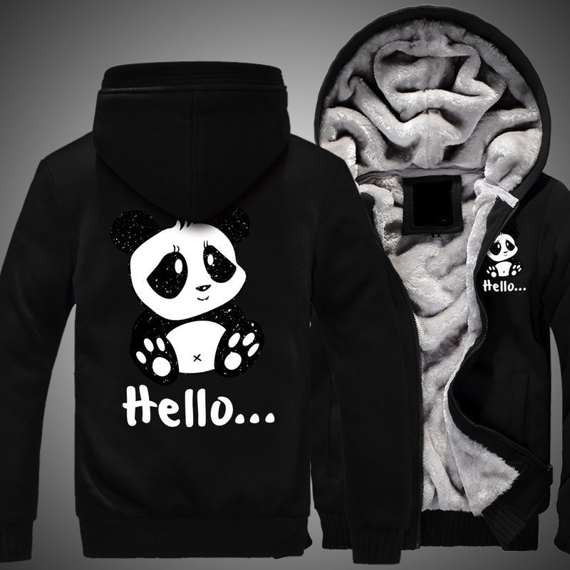 Hello Panda Over Print 3d Fleece Zip Hoodie