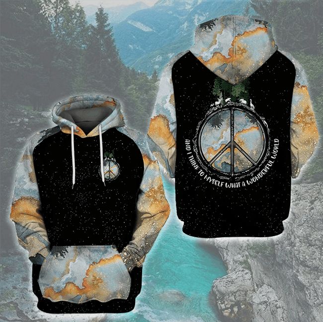 Hippie Camping And I Think To Myself What A Wonderful World 3d Zip Hoodie