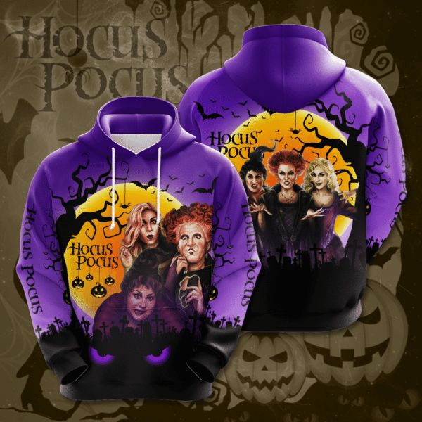 Hocus Pocus Halloween Design Gift For Fan Custom 3d All Over Printed Hoodie