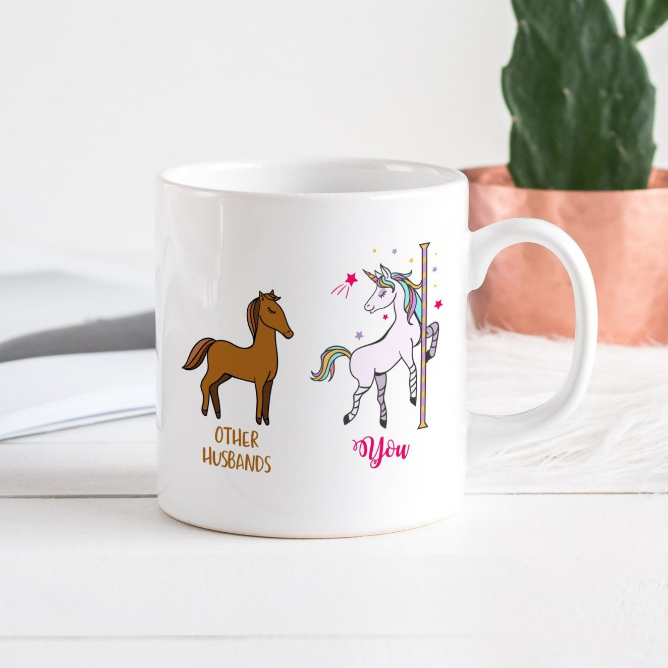 Horse And Unicorn Cute Valentines Gift Mug