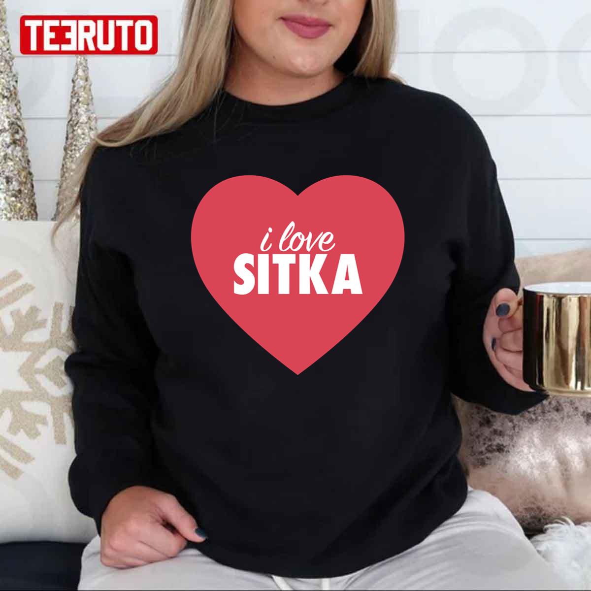 I Love Sitka Red Heart Unisex Sweatshirt