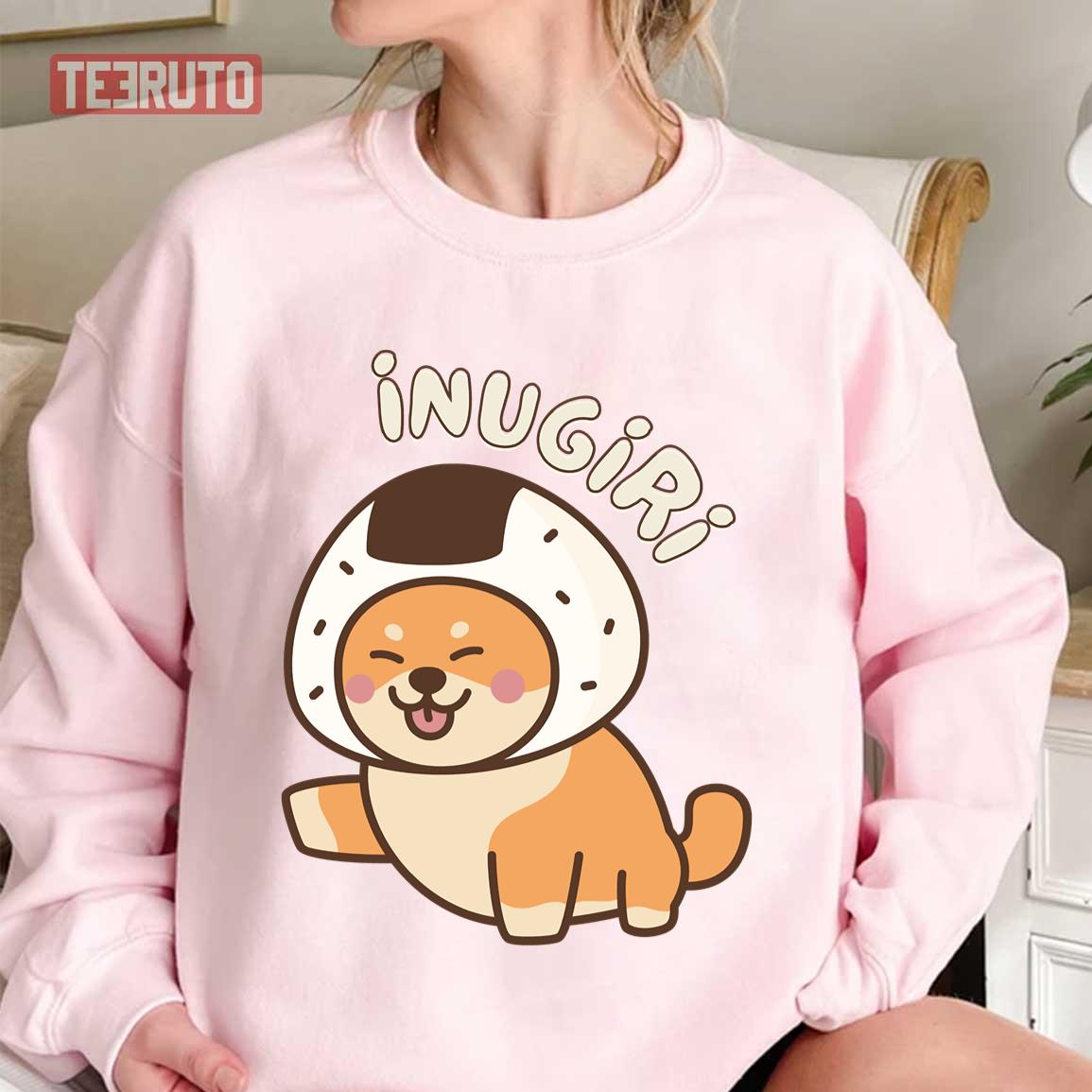 Inugiri Shiba Inu Dog With Onigiri Hat Super Cute Unisex Sweatshirt