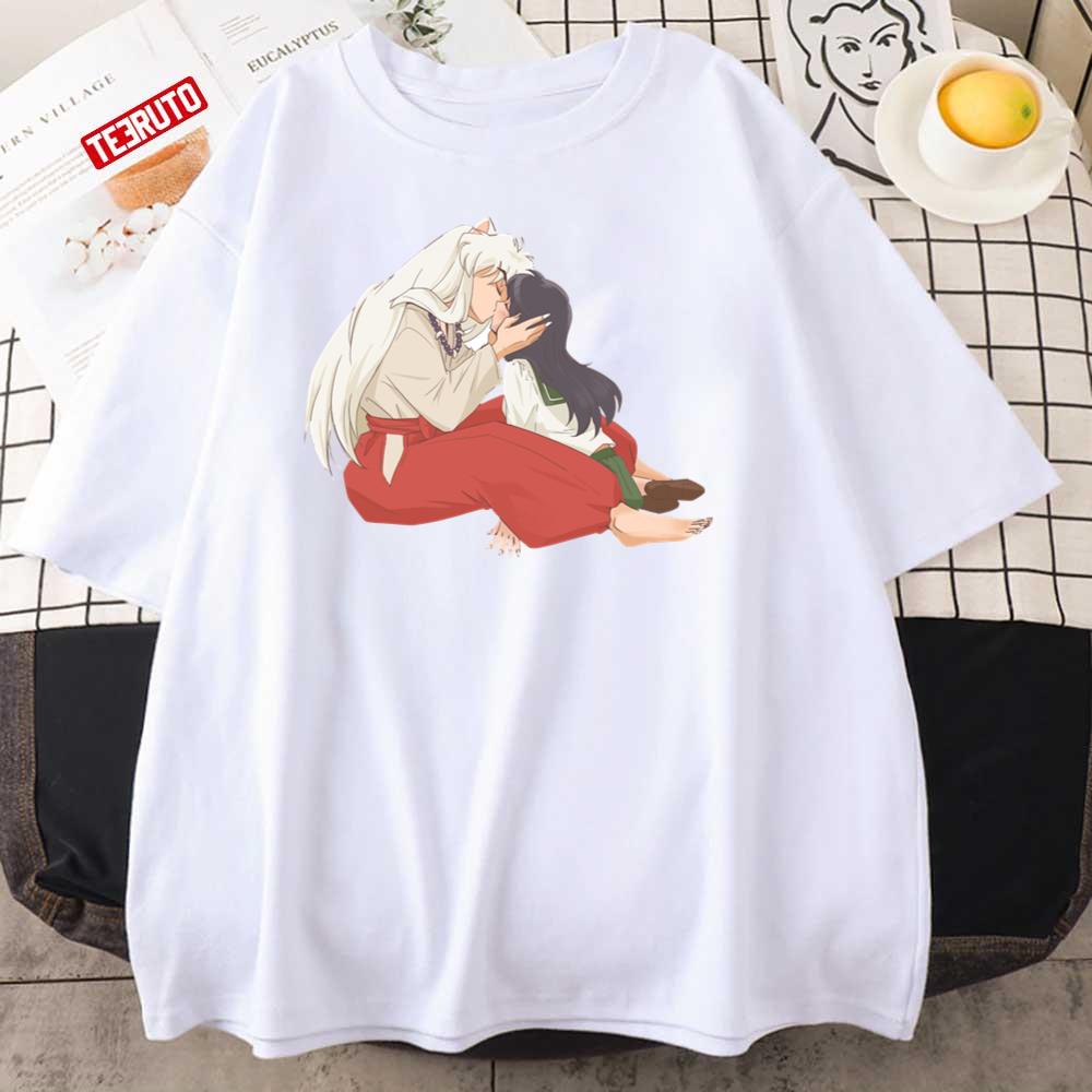 Inuyasha And Kagome Anime Couple Kiss Unisex T-Shirt
