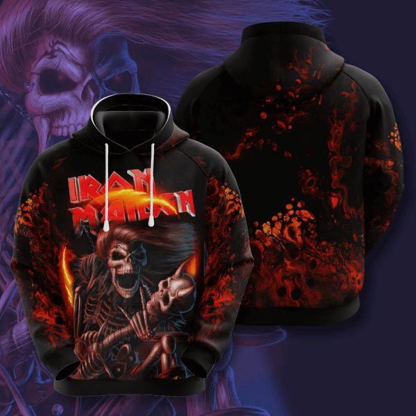 Iron Maiden Music Band Rock Signature Design Gift For Fan Custom 3d All Over Printed Hoodie