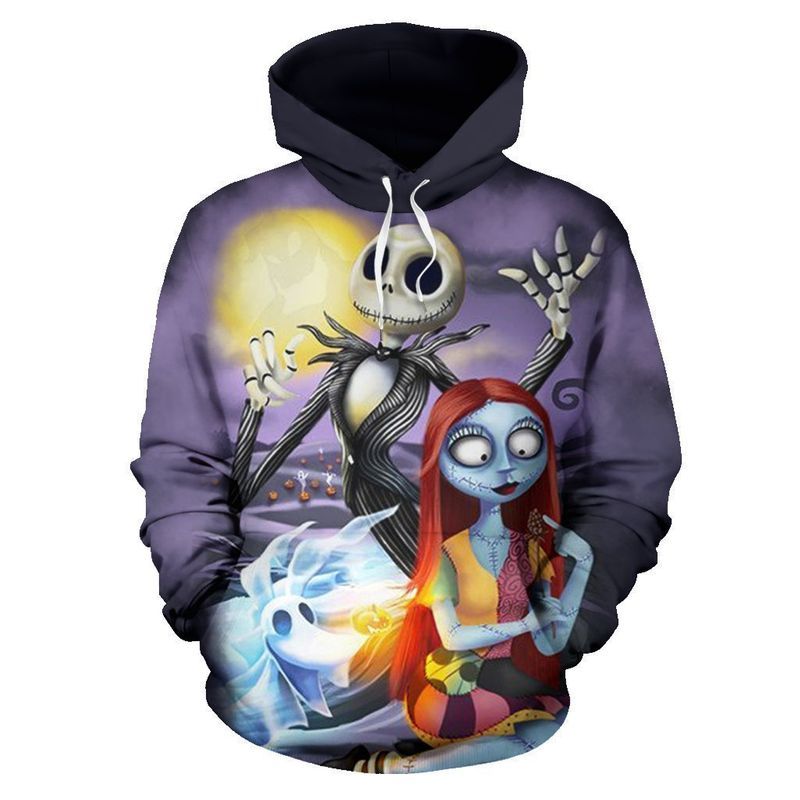 The Nightmare Before Christmas Jack Skellington And Sally Halloween Men And  Women 3D All Over Print Hoodie For Fans