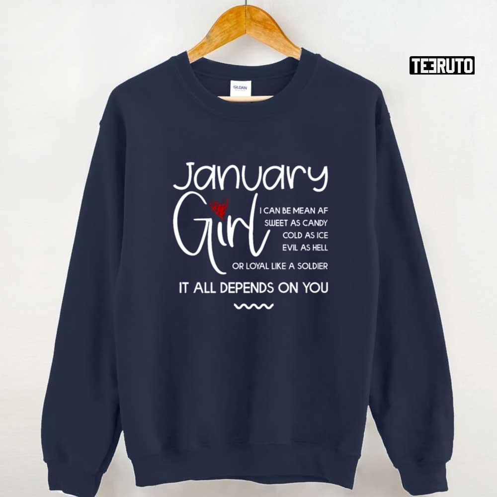 January Girl With Heart For January Capricorn Unisex Sweatshirt