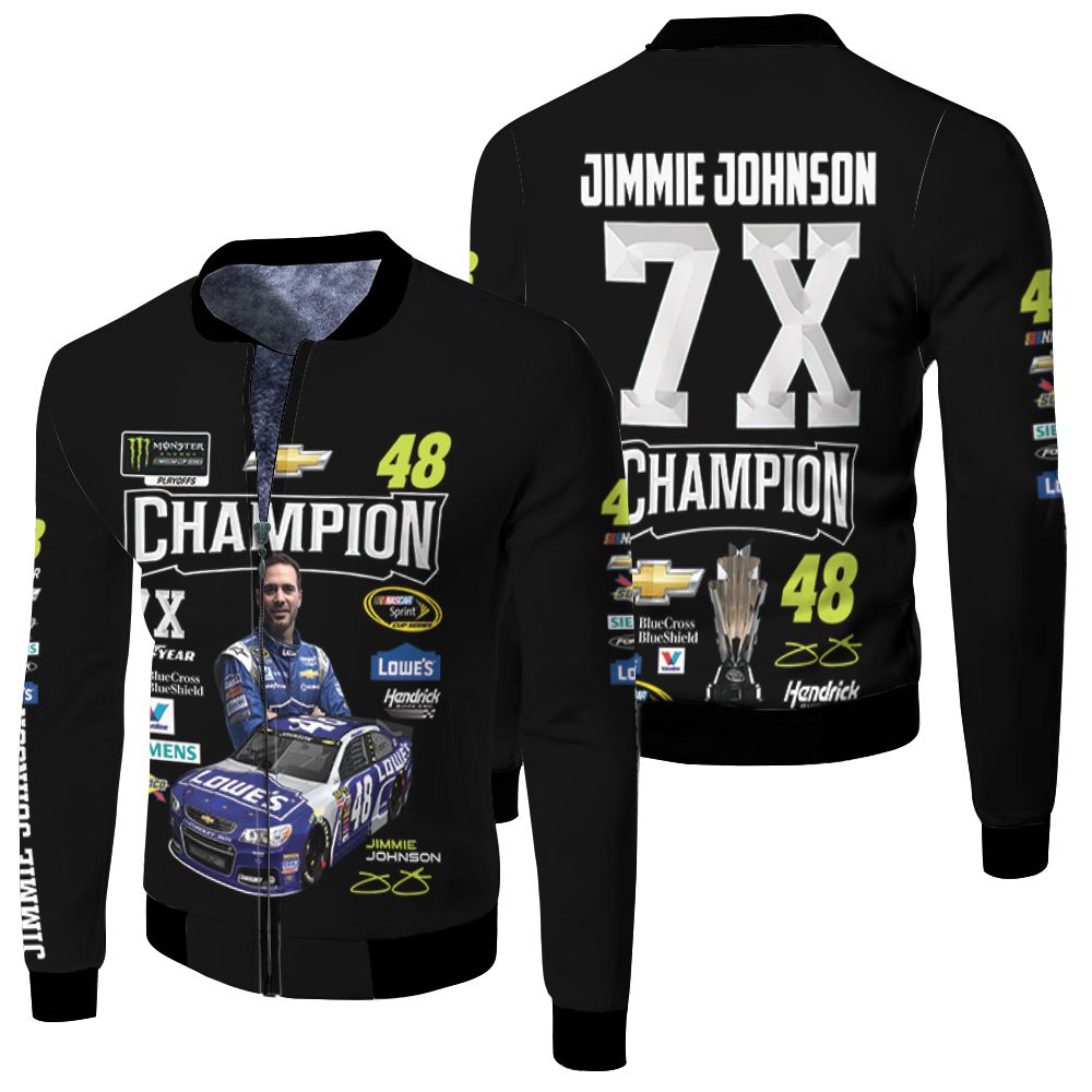 Jimmie Johnson 7x Champion Legend Racer For Fan 3d Jersey Fleece Bomber Jacket