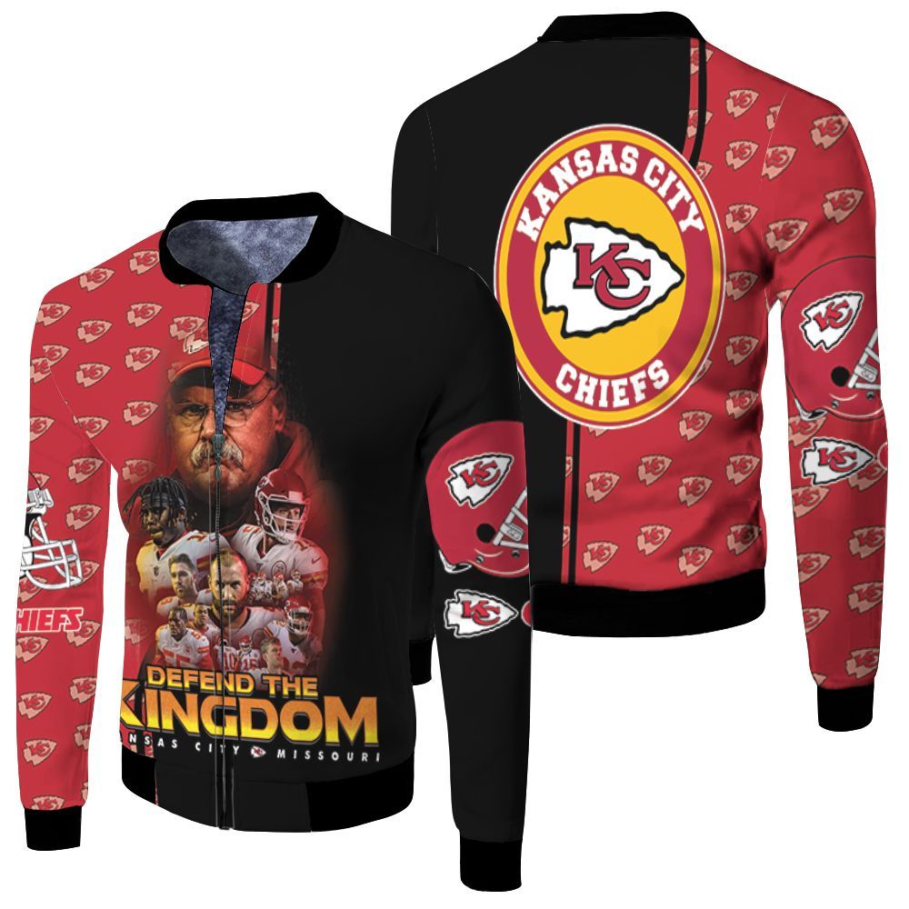 Kansas City Chiefs Defend The Kingdon Afc West Division Champions Super Bowl 2021 Fleece Bomber Jacket