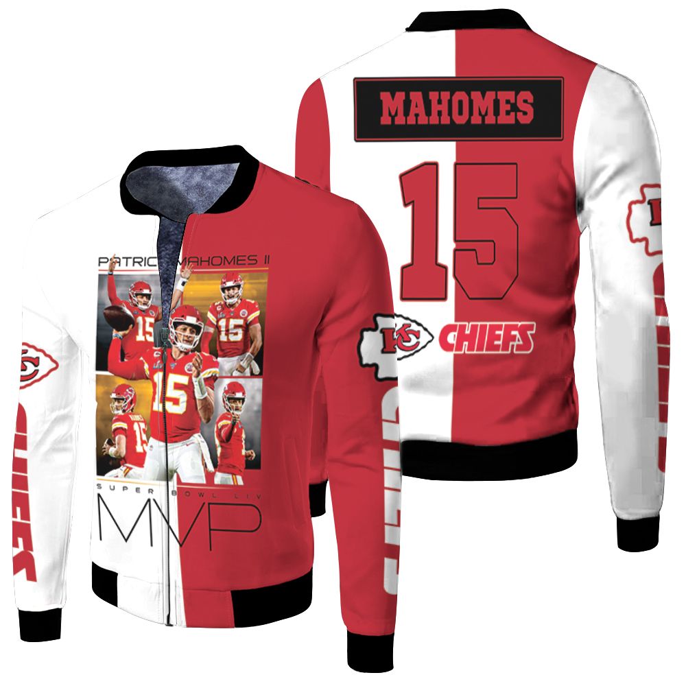 Kansas City Chiefs Patrick Mahomes 15 Most Valuable Player Mvp Super Bowl Liv Fleece Bomber Jacket