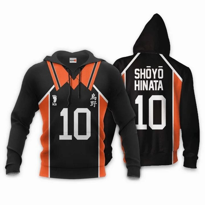 Karasuno Shoyo Hinata Anime Manga Haikyuu Number 10 3d Zip Hoodie - Teeruto