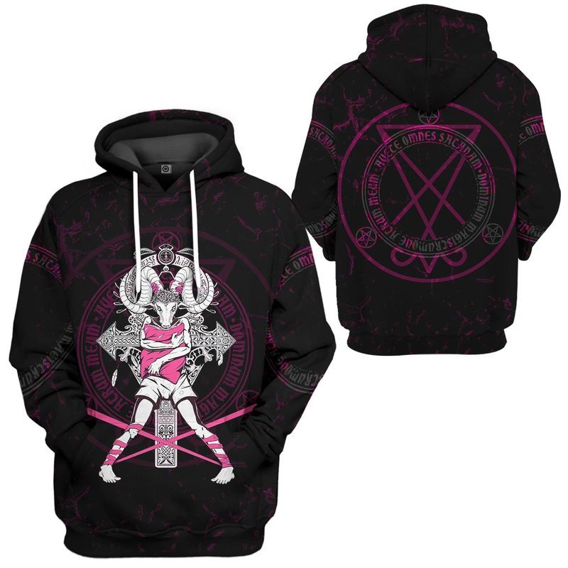 Katherine Game Vincent Baphomet Over Print 3d Zip Hoodie