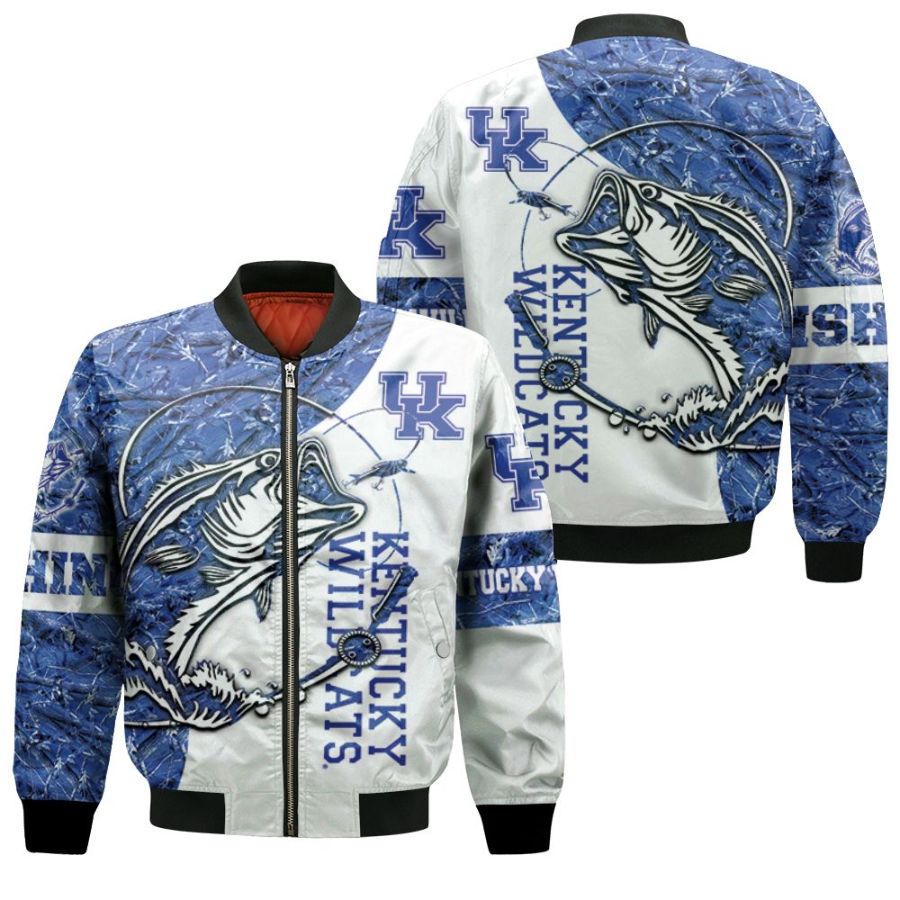 Kentucky Wildcats Ncaa For Wildcats Fan Fishing Lover 3d Jersey Bomber Jacket