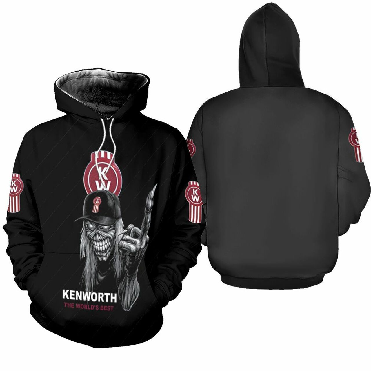 Kenworth Worlds Best Maiden Skull For Lovers 3d Zip Hoodie