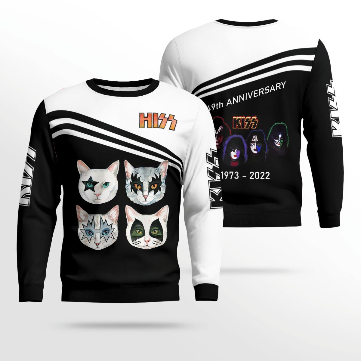 Kiss Band Funny Hiss Band Cat AOP 3D Sweatshirt