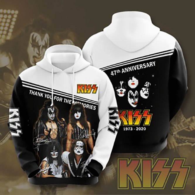 Kiss On Stage 47th Anniversary 1973 2020 Signature Design Gift For Fan Custom 3d All Over Printed Hoodie