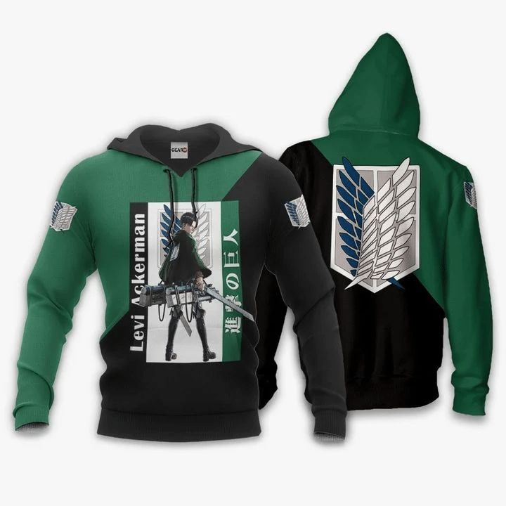 Levi Ackerman Attack On Titan Anime Manga 3d Zip Hoodie
