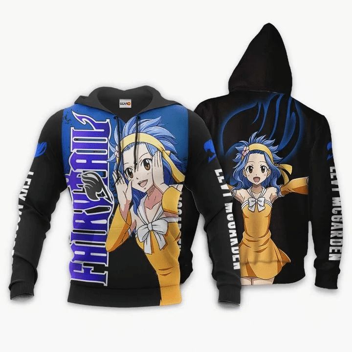 Levy Mcgarden Anime Manga Fairy Tai 3d T Shirt Zip Bomber Hoodie