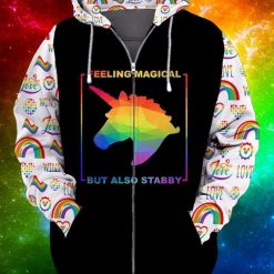 Lgbt Feeling Magical But Also Stabby 1 3d Zip Hoodie