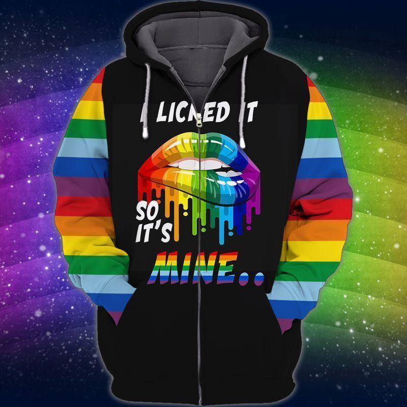 Lgbt Licned It Lips So It Is Mine 3d Zip Hoodie