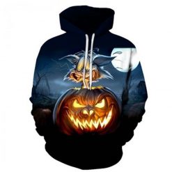 Light Pumpkin Halloween All Over Printed 3d Hoodie