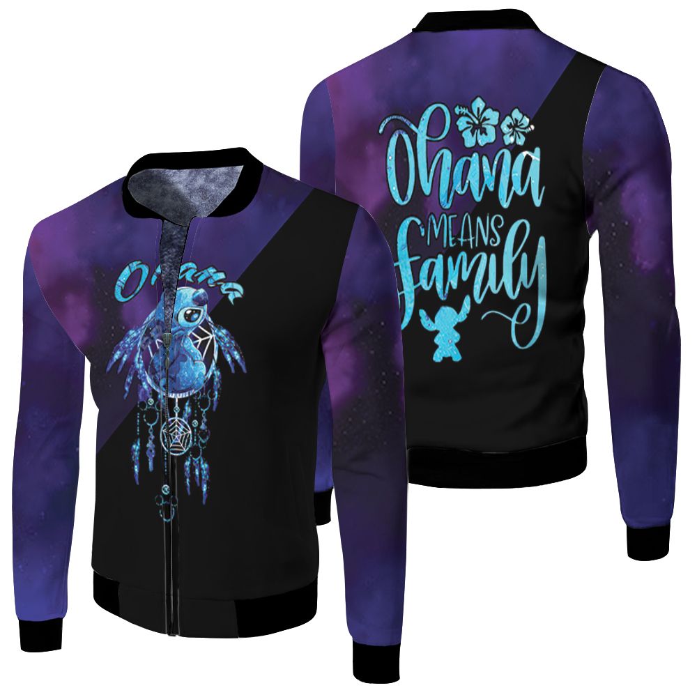 Lilo And Stitch Ohana Means Family Dreamcatcher Galaxy Style 3d Jersey Fleece Bomber Jacket