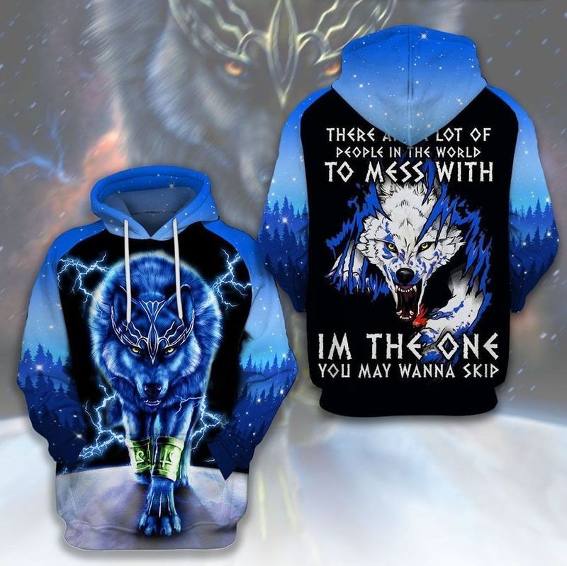 Limited Edition Wolf Over Print 3d Zip 2 Hoodie