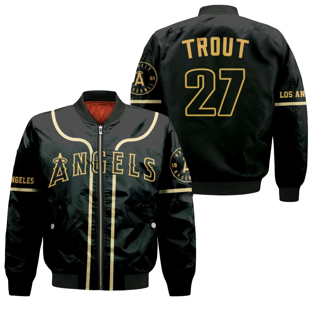 Los Angeles Angels Mike Trout 27 2020 Mlb Golden Black Jersey