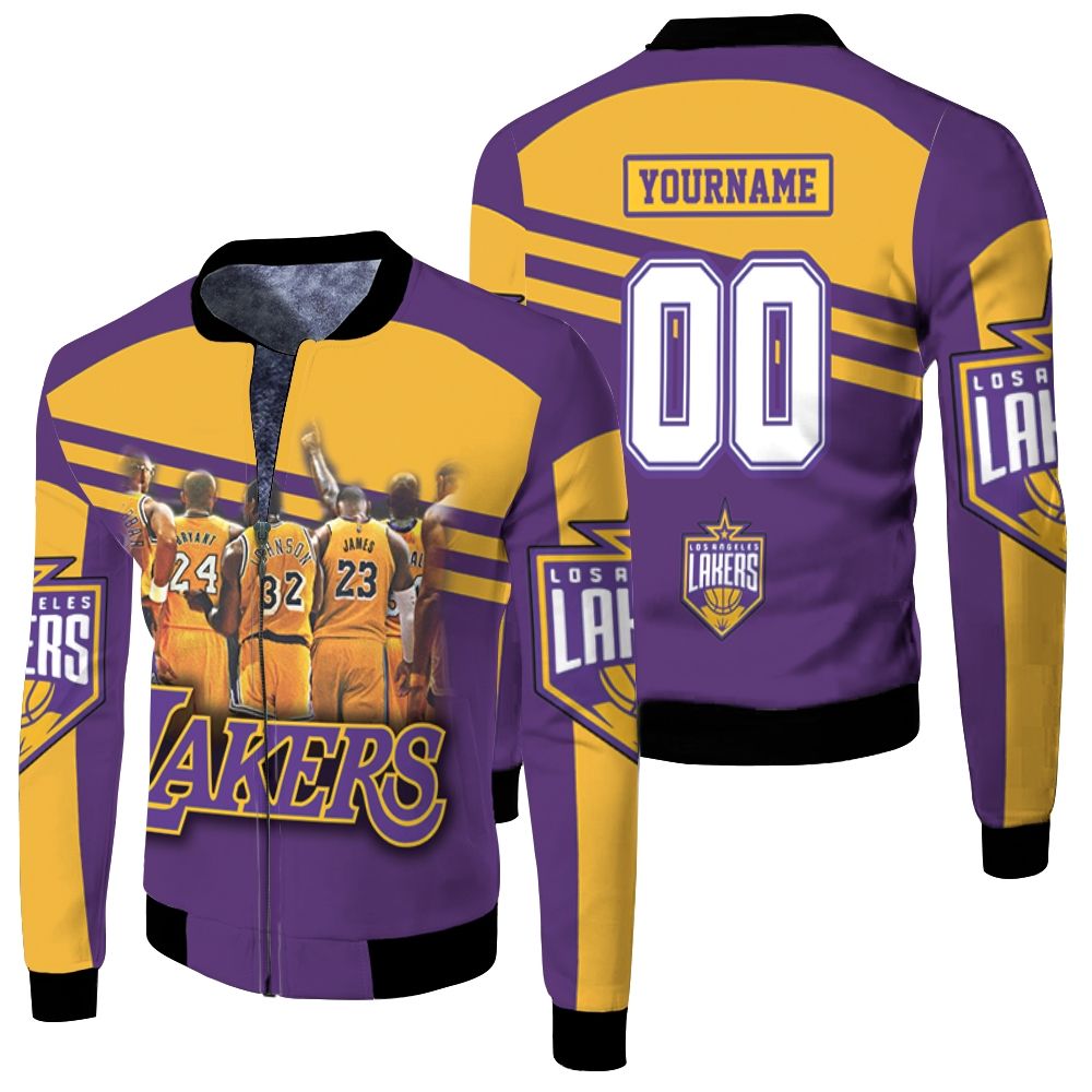 Los Angeles Lakers Logo Nba Western Conference Nba Fleece Bomber Jacket