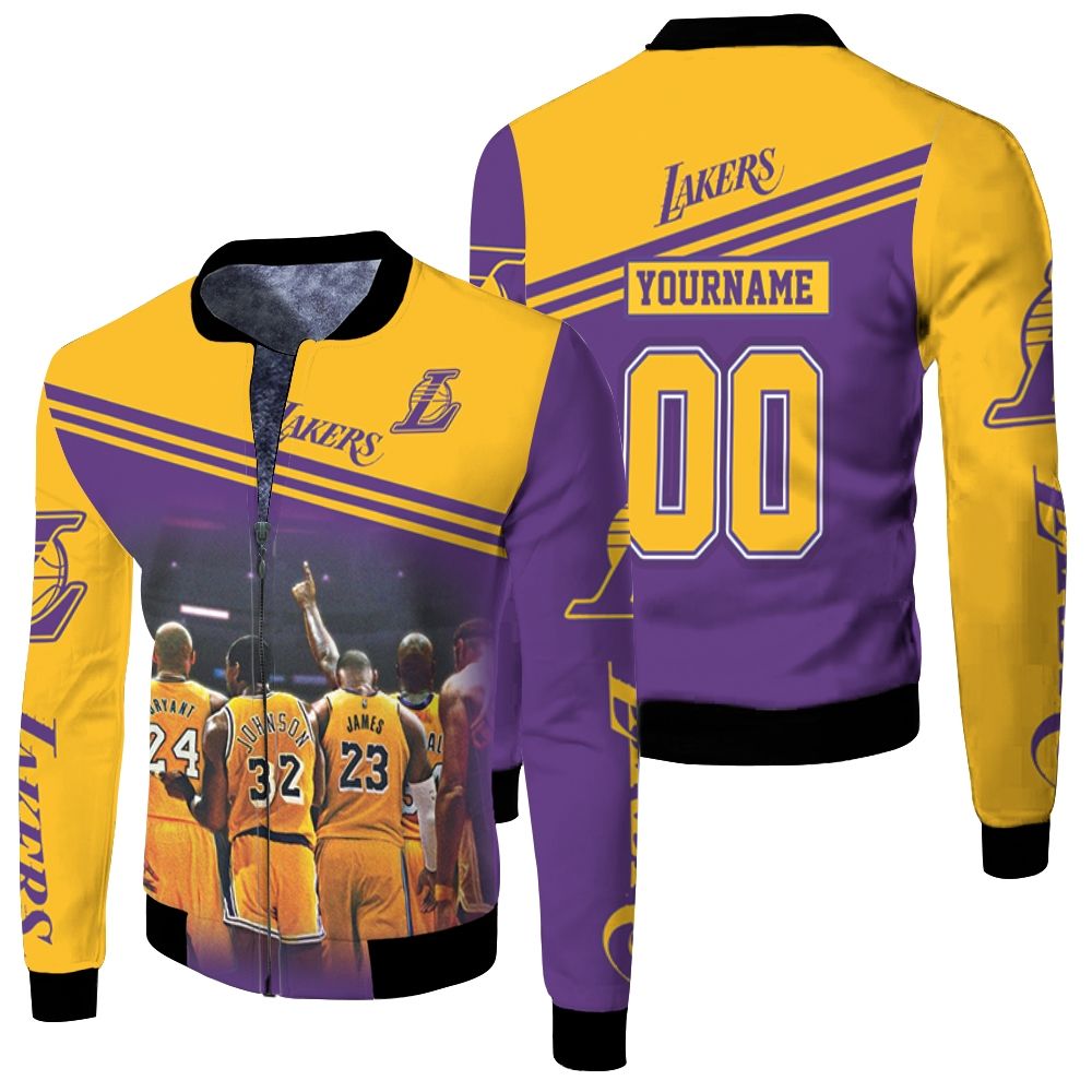 Los Angeles Lakers Nba Western Conference Nba For Fans Fleece Bomber Jacket