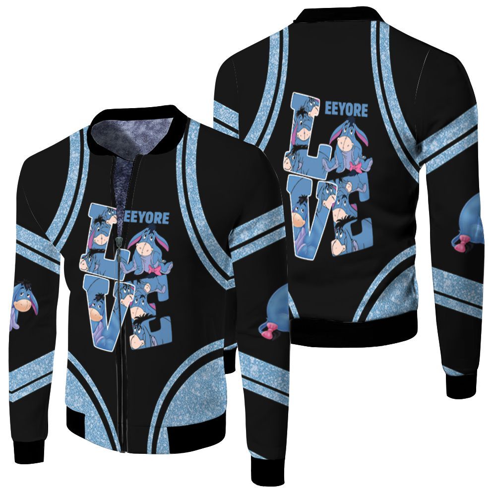 Love Eeyore Winnie The Pooh Yoga Legging Set 3d Jersey Fleece Bomber Jacket