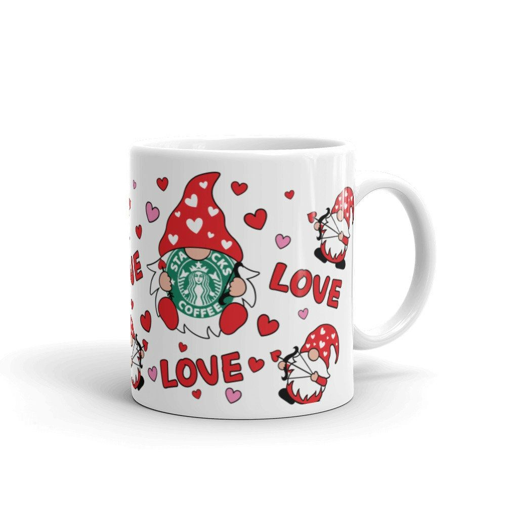 Love Hearts Valentines Gnome Mug