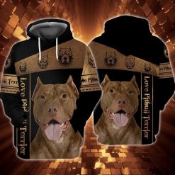 Love Pitbull Terrier 3d Zip Hoodie