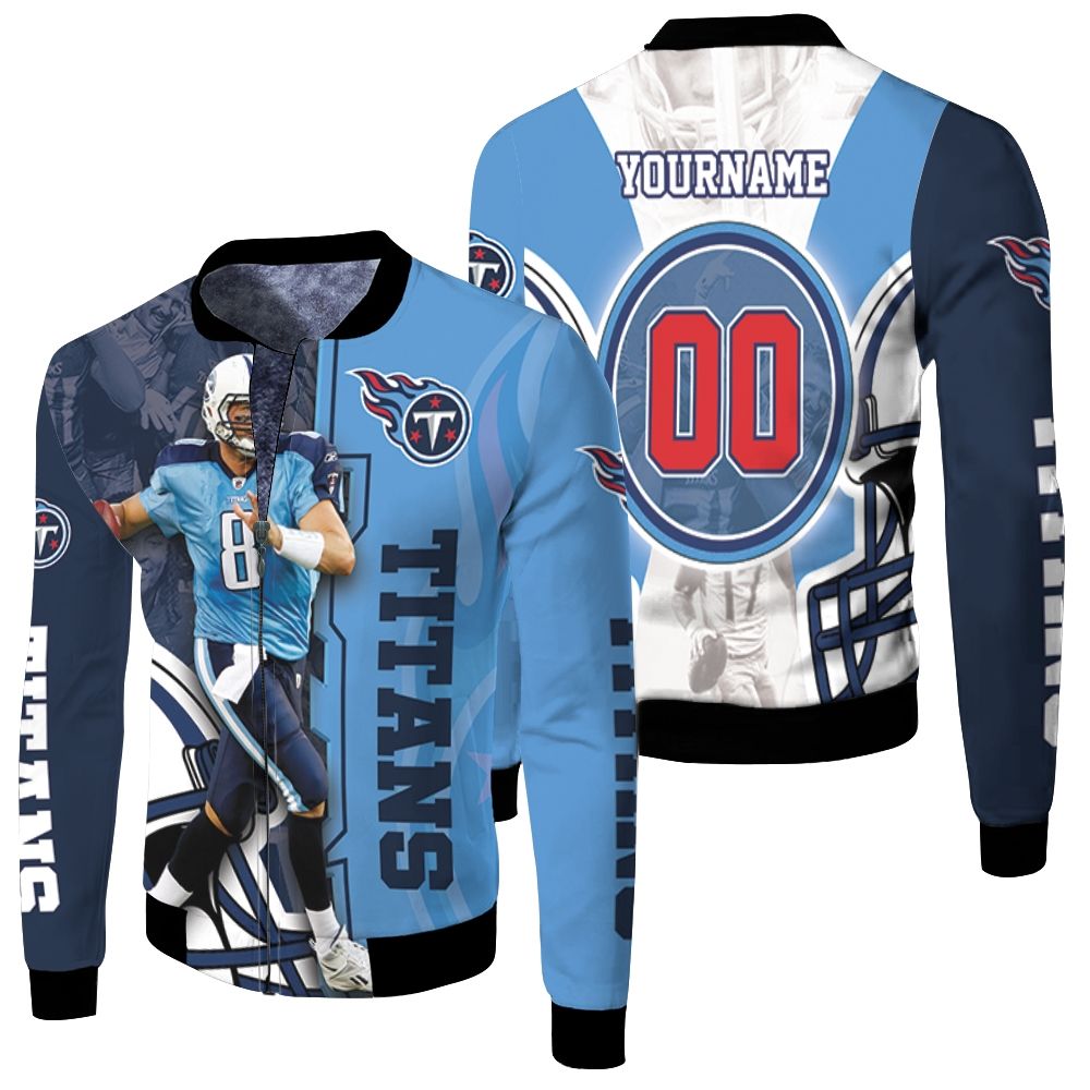 Marcus Mariota 8 Tennessee Titans Super Bowl 2021 Afc South Division Ship Fleece Bomber Jacket