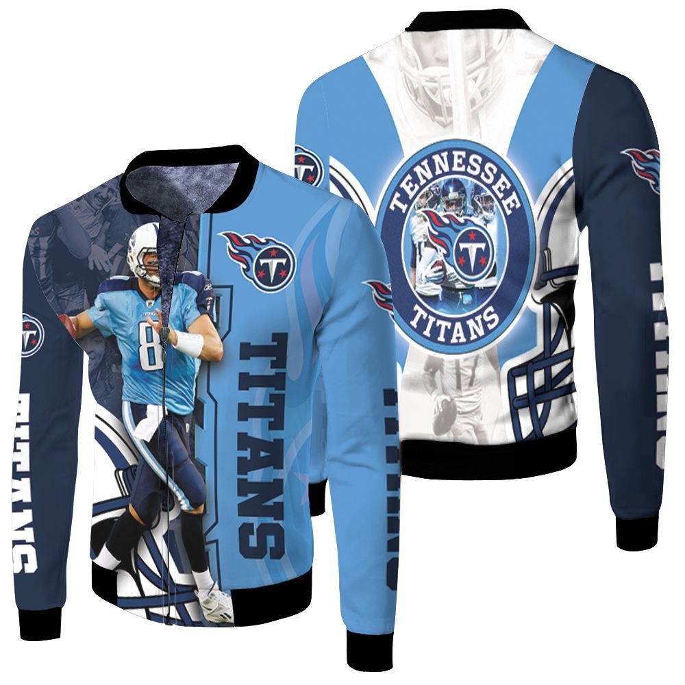 Marcus Mariota #8 Tennessee Titans Super Bowl 2021 Afc South Division Ship Fleece Bomber Jacket