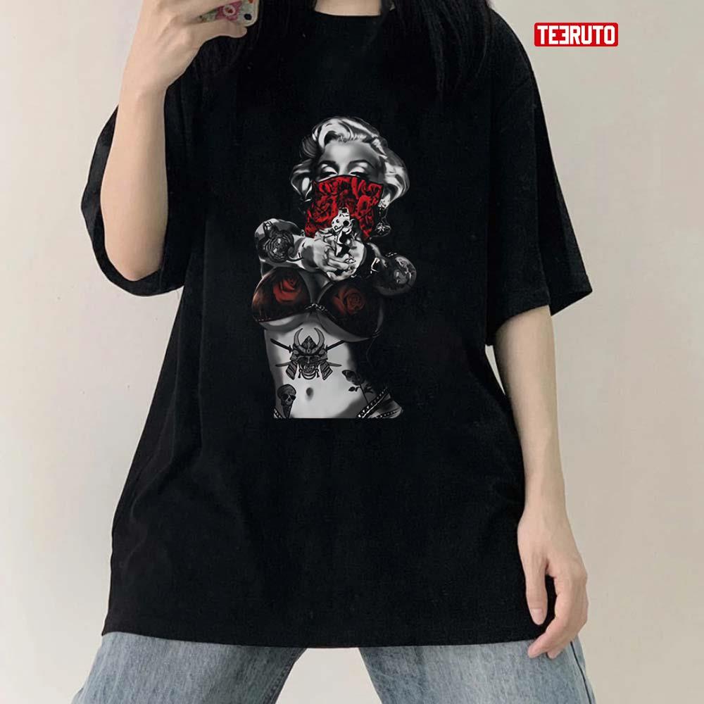 Marilyn Monroe Gangster Graphic Hipster Unisex T-Shirt
