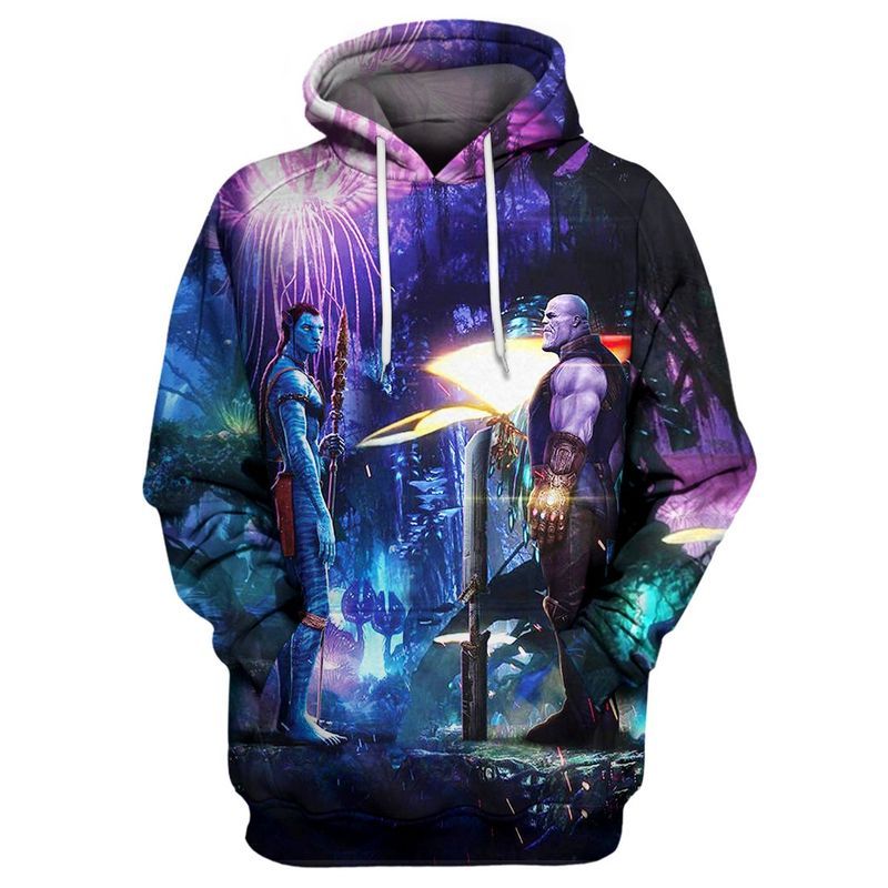 Marvel Thanos And Avatar Over Print 3d Zip Hoodie - Teeruto