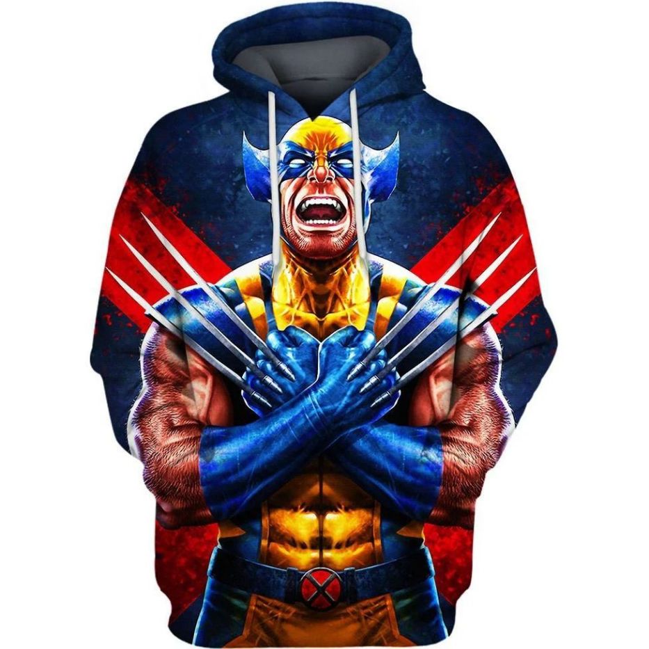 Marvel Wolverine Over Print 3d Zip Hoodie