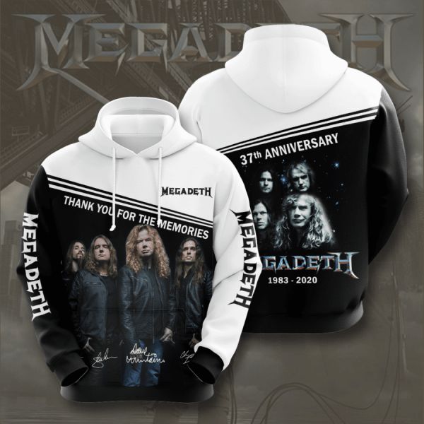 Megadeth 37th Anniversary 1983 2020 Signature Design Gift For Fan Custom 3d All Over Printed Hoodie