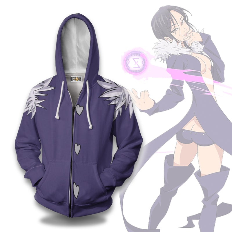 Anime The Seven Deadly Sins Casual Jacket Hooded Sweatshirt Coat Cosplay #E244 
