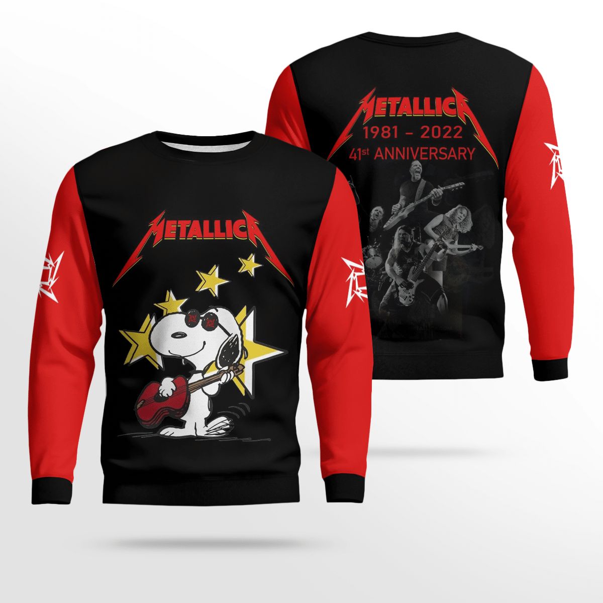 Metallica Music Band AOP 3D Sweatshirt, Snoopy Rock Star Metallica 41st Anniversary 1981 2022