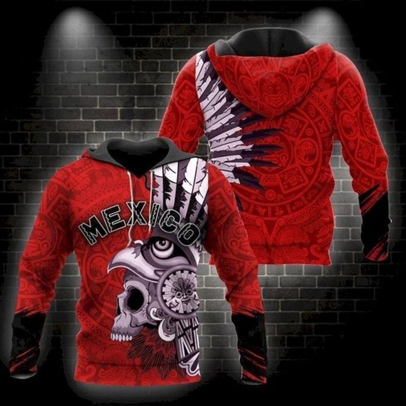 Mexico Skull Aboriginals All Over Printed Custom 3d Hoodie