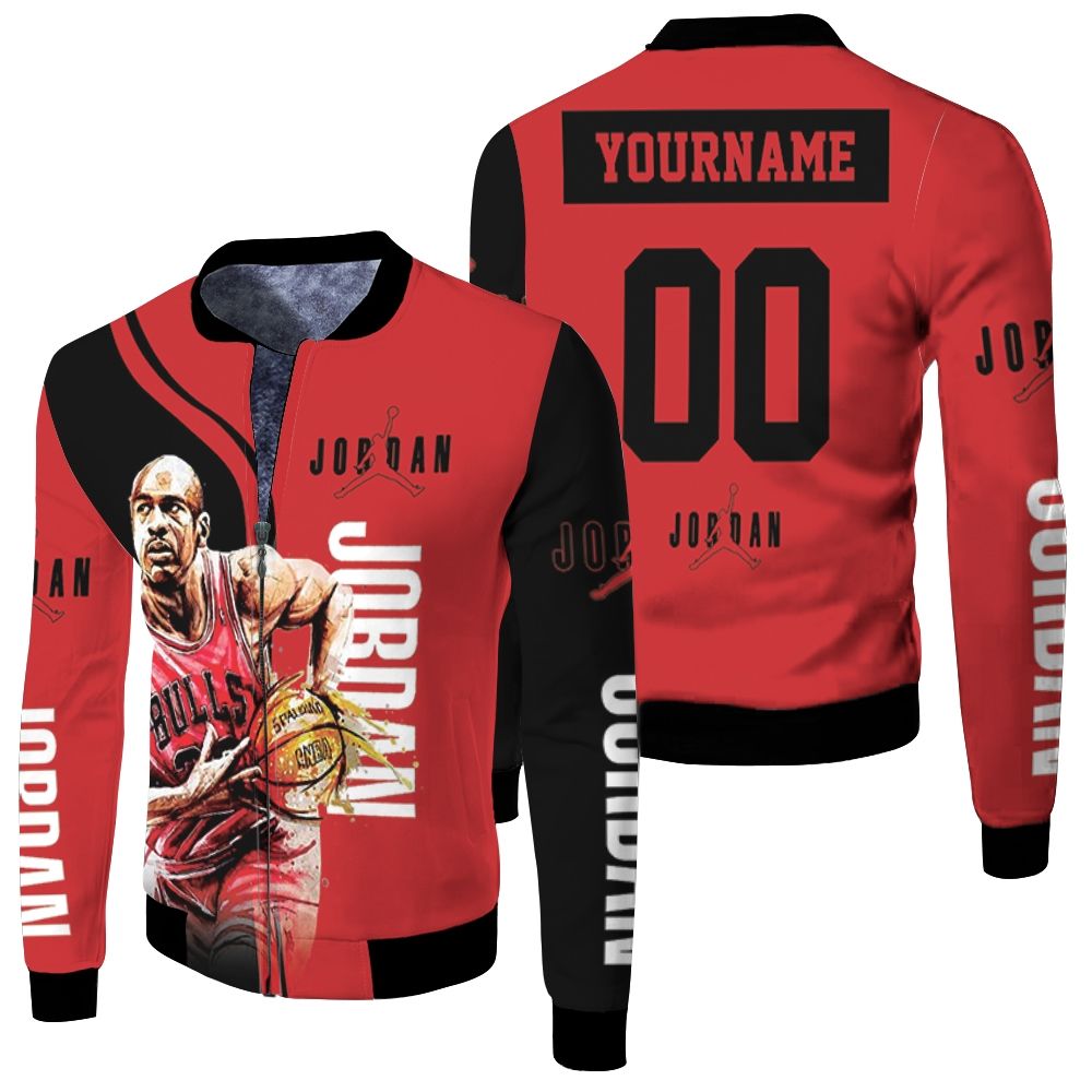 Michael Jordan 23 Chicago Bulls Running Personalized Fleece Bomber ...