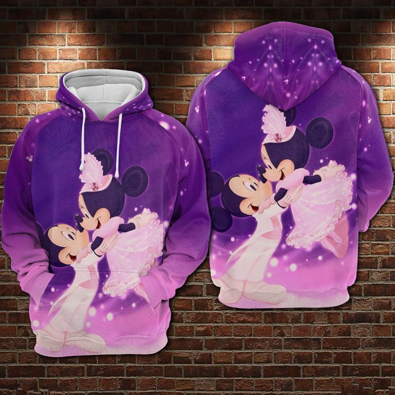 Mickey And Minnie Mouse Disney Wedding Over Print 3d Zip Hoodie