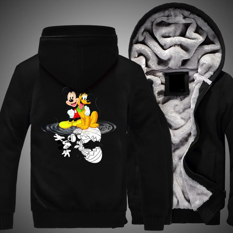 Mickey And Pluto Disney Over Print 3d Fleece Zip Hoodie