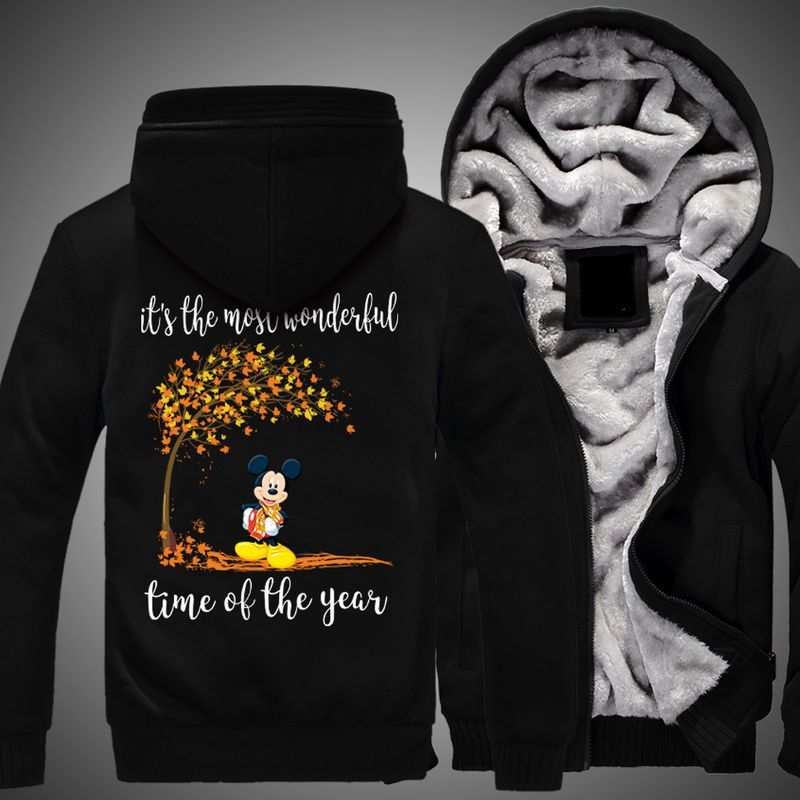 Mickey Its The Most Wonderful Time Of The Year Over Print 3d Fleece Zip Hoodie