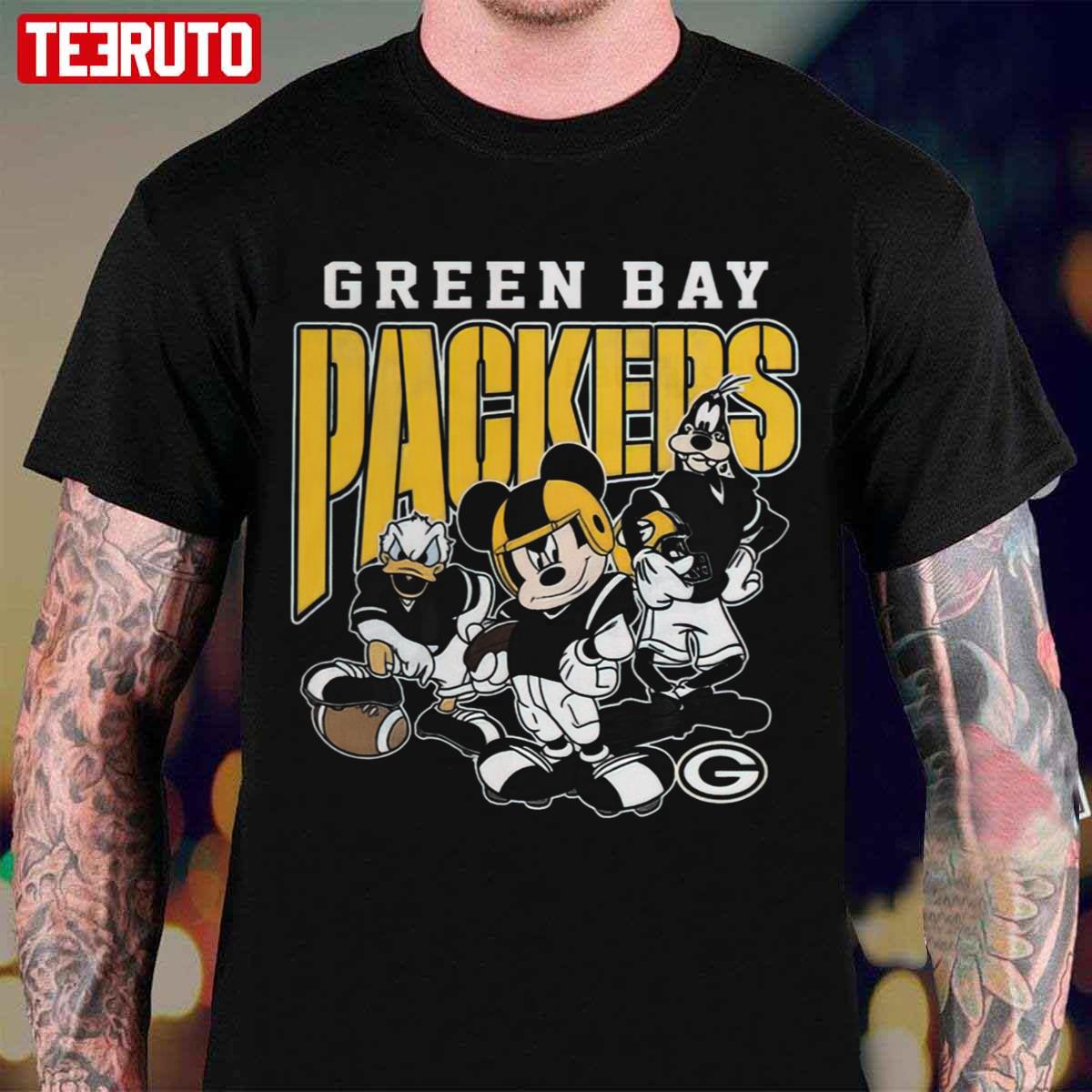 Mickey Mouse And Friends Green Bay Packers Unisex T-Shirt - Teeruto