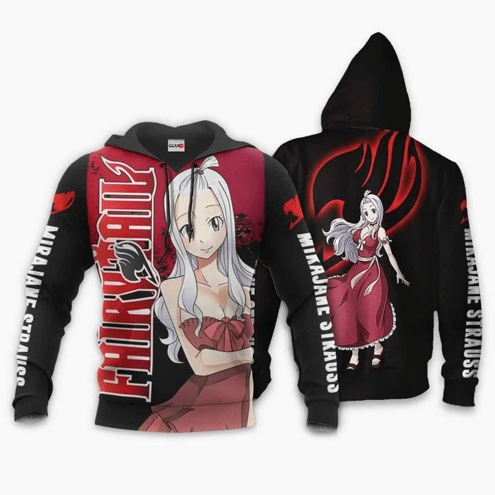Mirajane Strauss Anime Manga Fairy Tai 3d T Shirt Zip Bomber Hoodie
